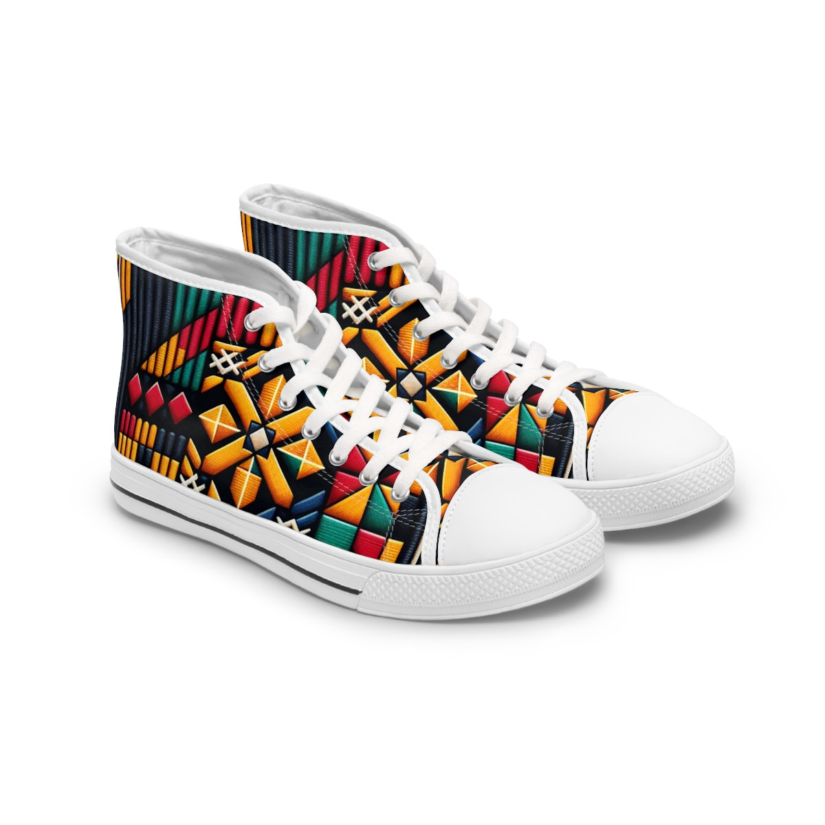 "AfroKicks: Kente Edition" - Womn's High top Sneakers