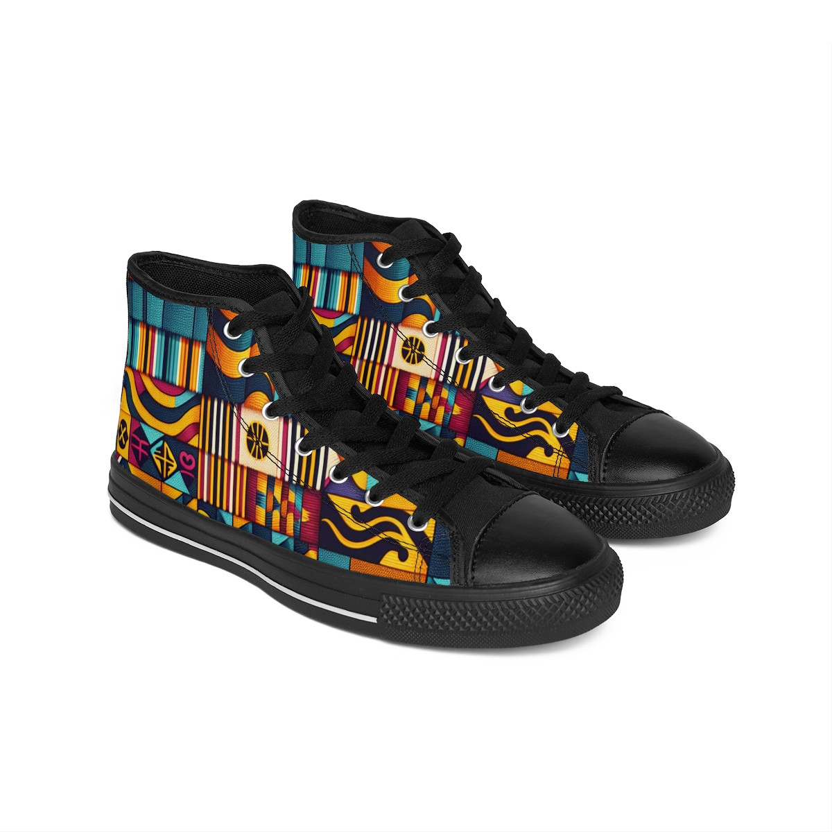 "AfroStride Royale Kente Kicks" - Men's Classic Sneakers
