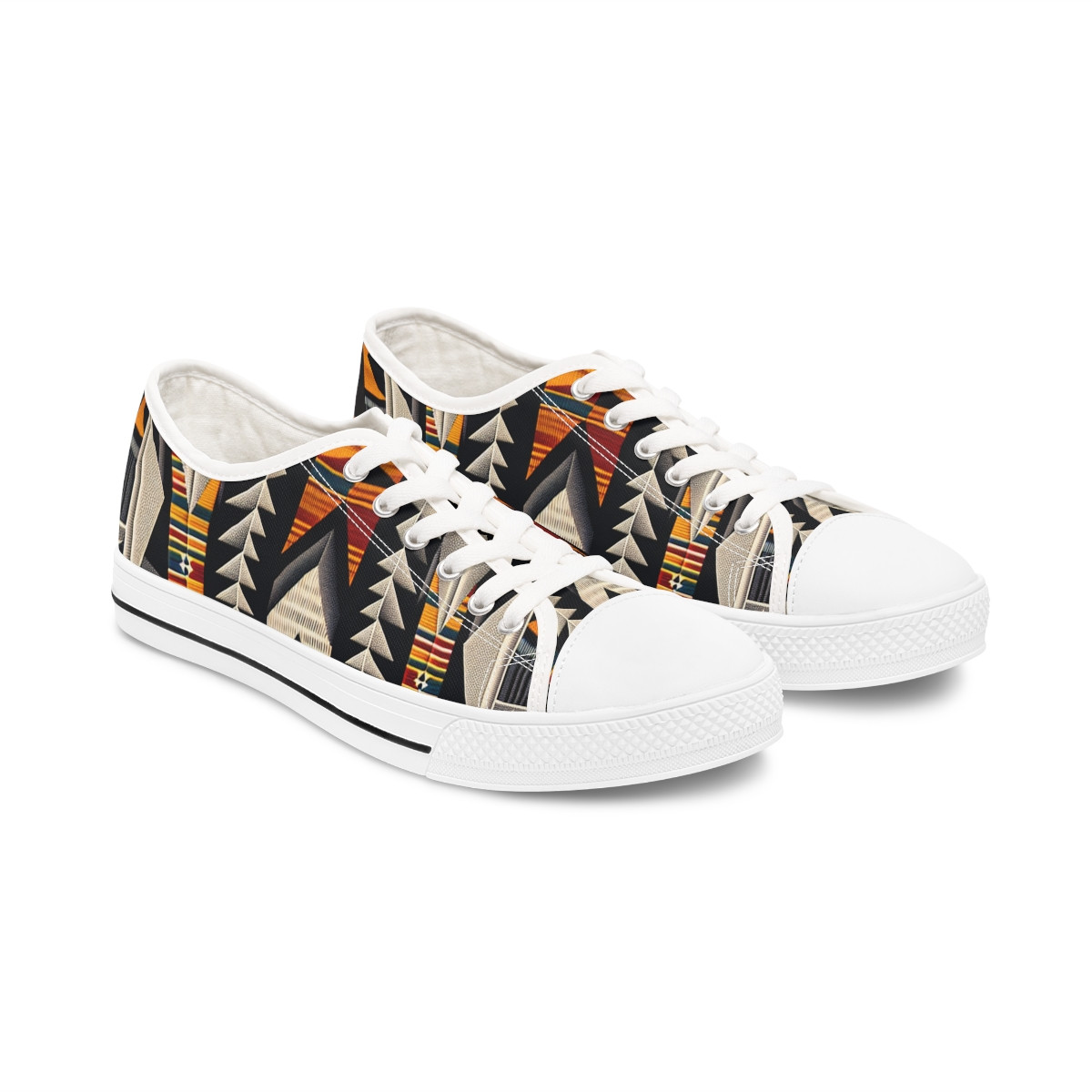 "AfroLuxe Kente Kicks" - Women's Lowtop Sneakers