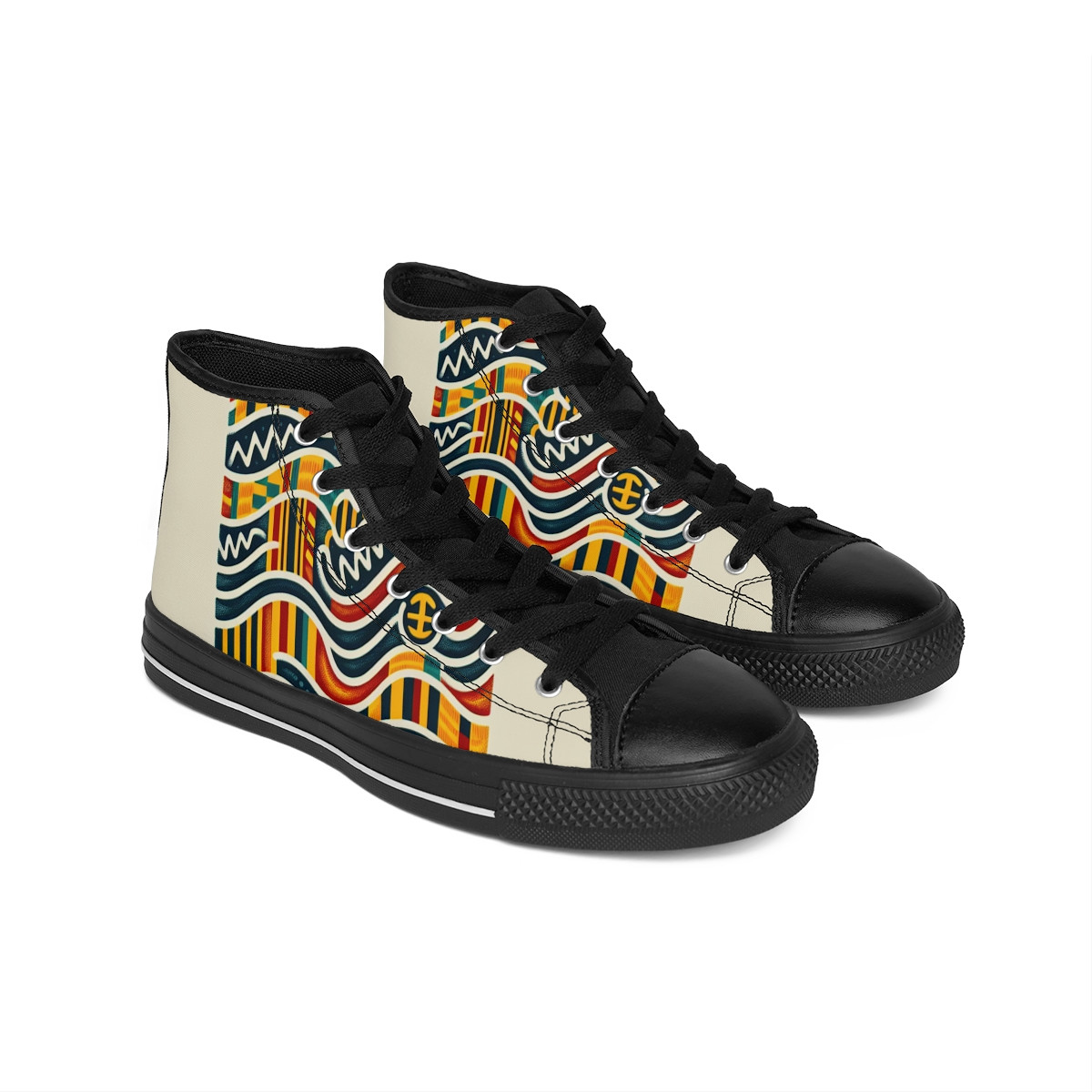 "AfroFusion Kente Kicks" - Men's Classic Sneakers
