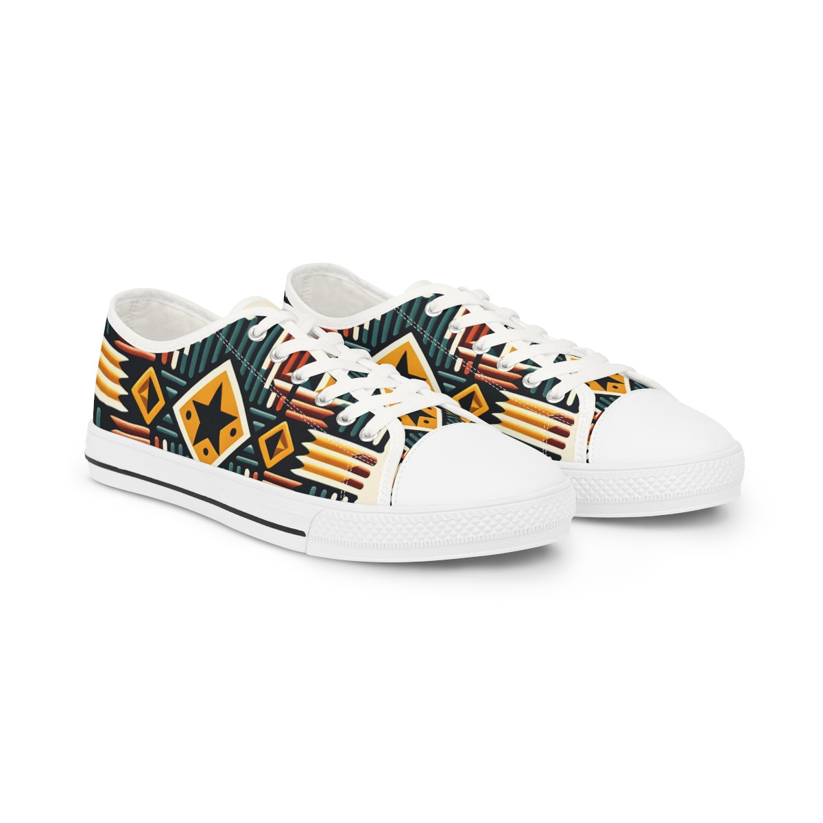 "AfroStride Kente Kicks" - Men's Lowtop Sneakers