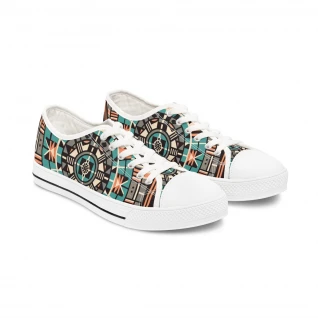 "AfroFusion Kente Kicks" - Women's Lowtop Sneakers