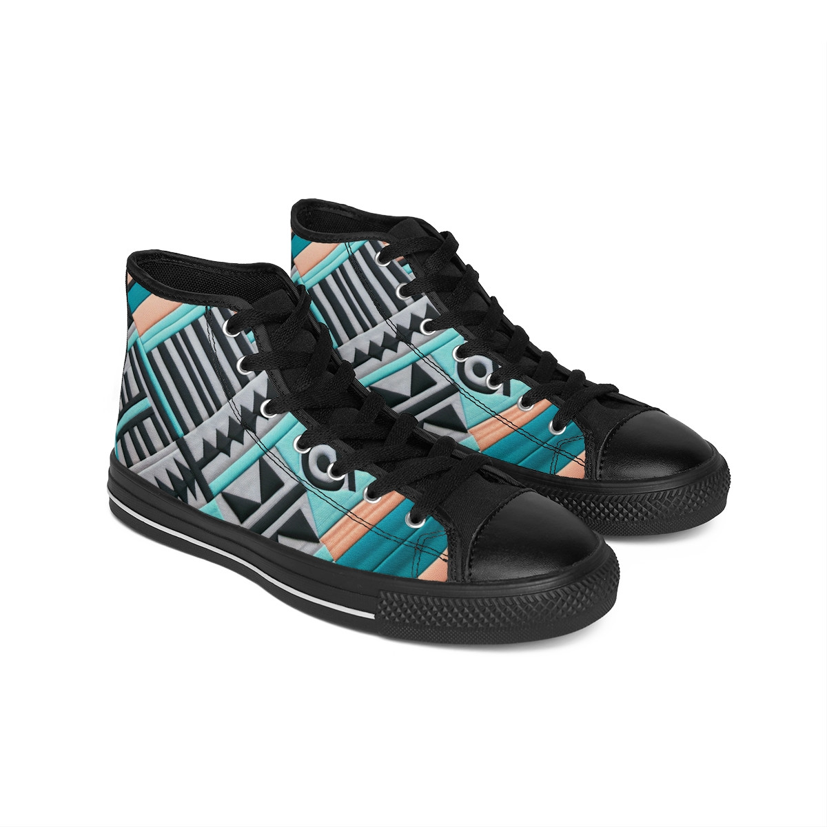 "AshantiStride: Kente Kaleidoscope Sneakers" - Women's Classic Sneakers
