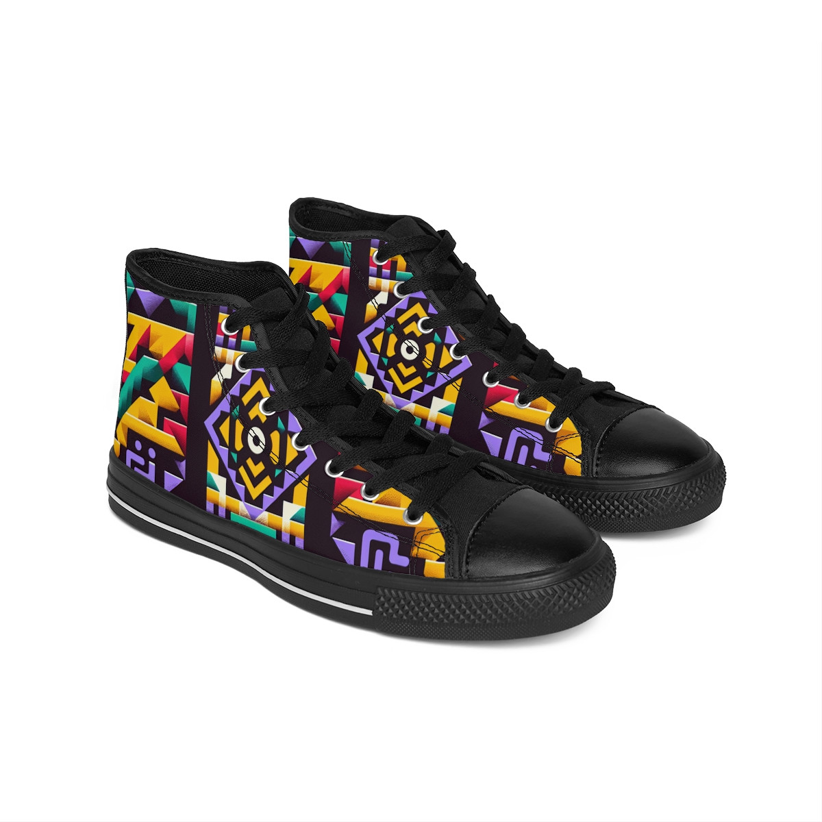 "AfroFusion Kente Kicks" - Women's Classic Sneakers