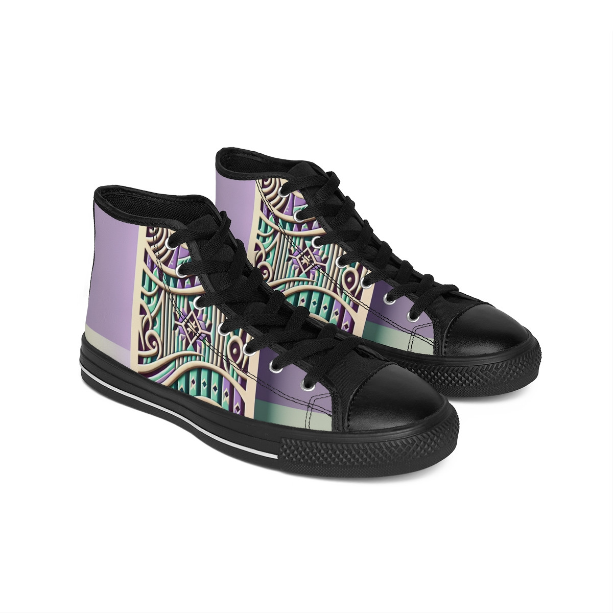 "Heritage Stride: AfroLux Kente Kicks" - Women's Classic Sneakers