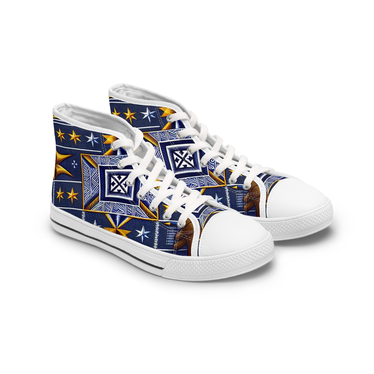 "AfroLux Kente Kicks" - Womn's High top Sneakers