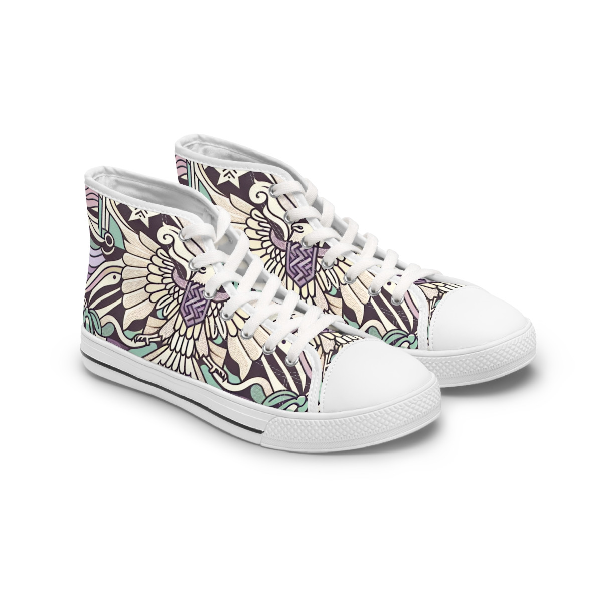 "Afro-Fusion Kente Kicks" - Womn's High top Sneakers