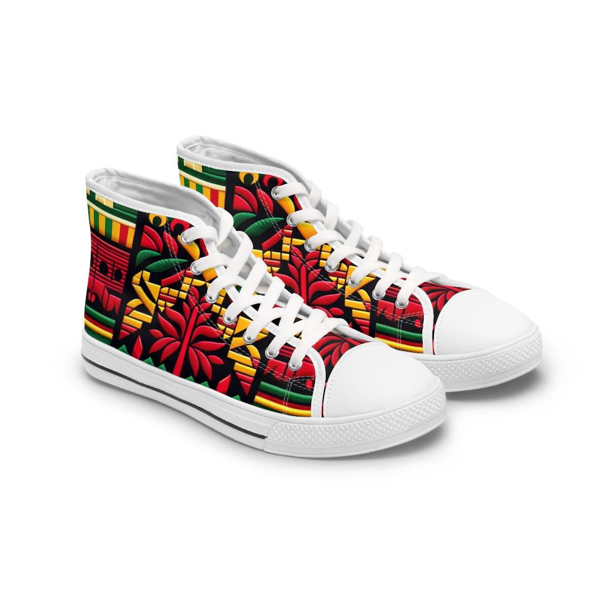 "AfroStride Kente Kicks" - Womn's High top Sneakers