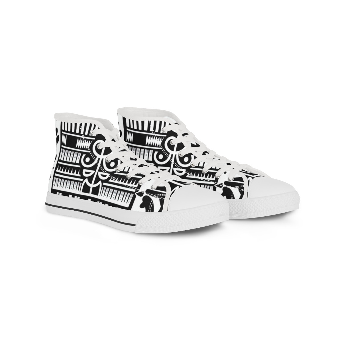 "Heritage Stride: AfroLuxe Kente Sneakers" - Men's High top Sneakers