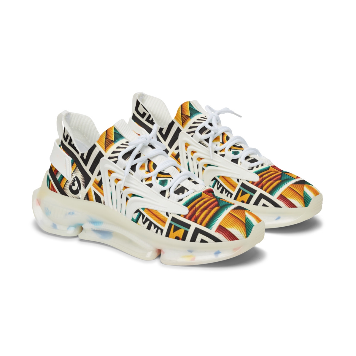 "AfroRhythm Kente Kicks" - Women's Mesh Sneaker