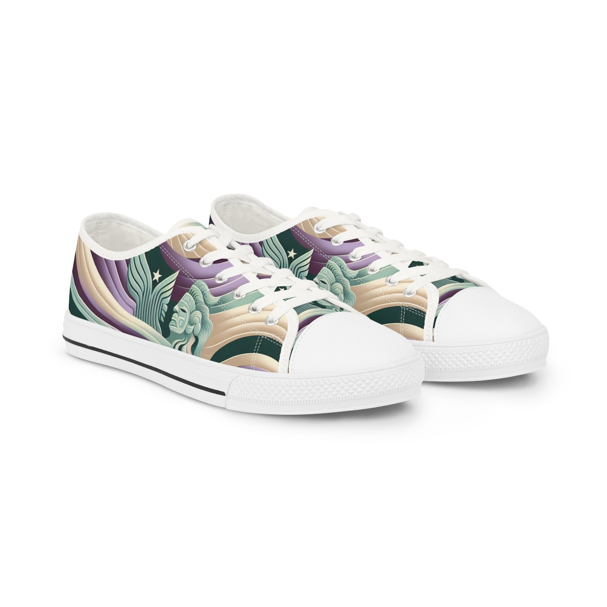 "Ashanti Stride: Kente Kaleidoscope Sneakers" - Men's Lowtop Sneakers