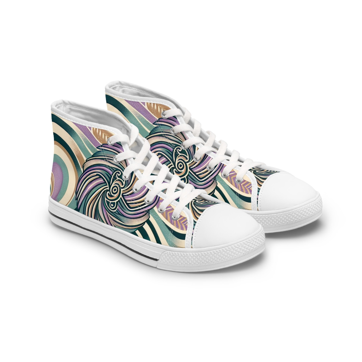 "AfroFusion Kente Kicks" - Womn's High top Sneakers