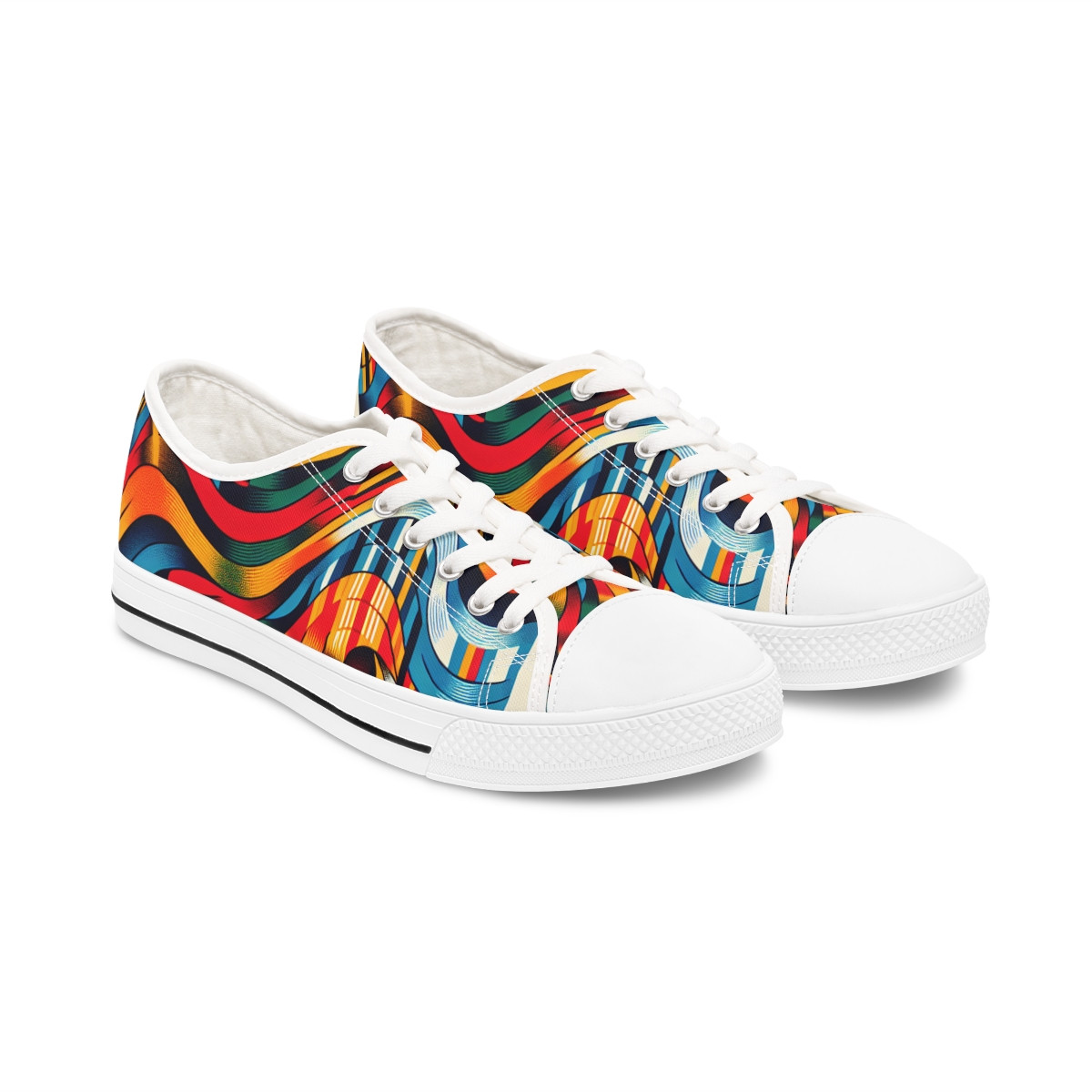 "AfroStride Kente Kicks" - Women's Lowtop Sneakers