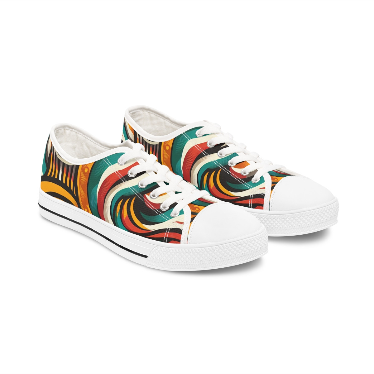"AfroStride Kente Kicks" - Women's Lowtop Sneakers