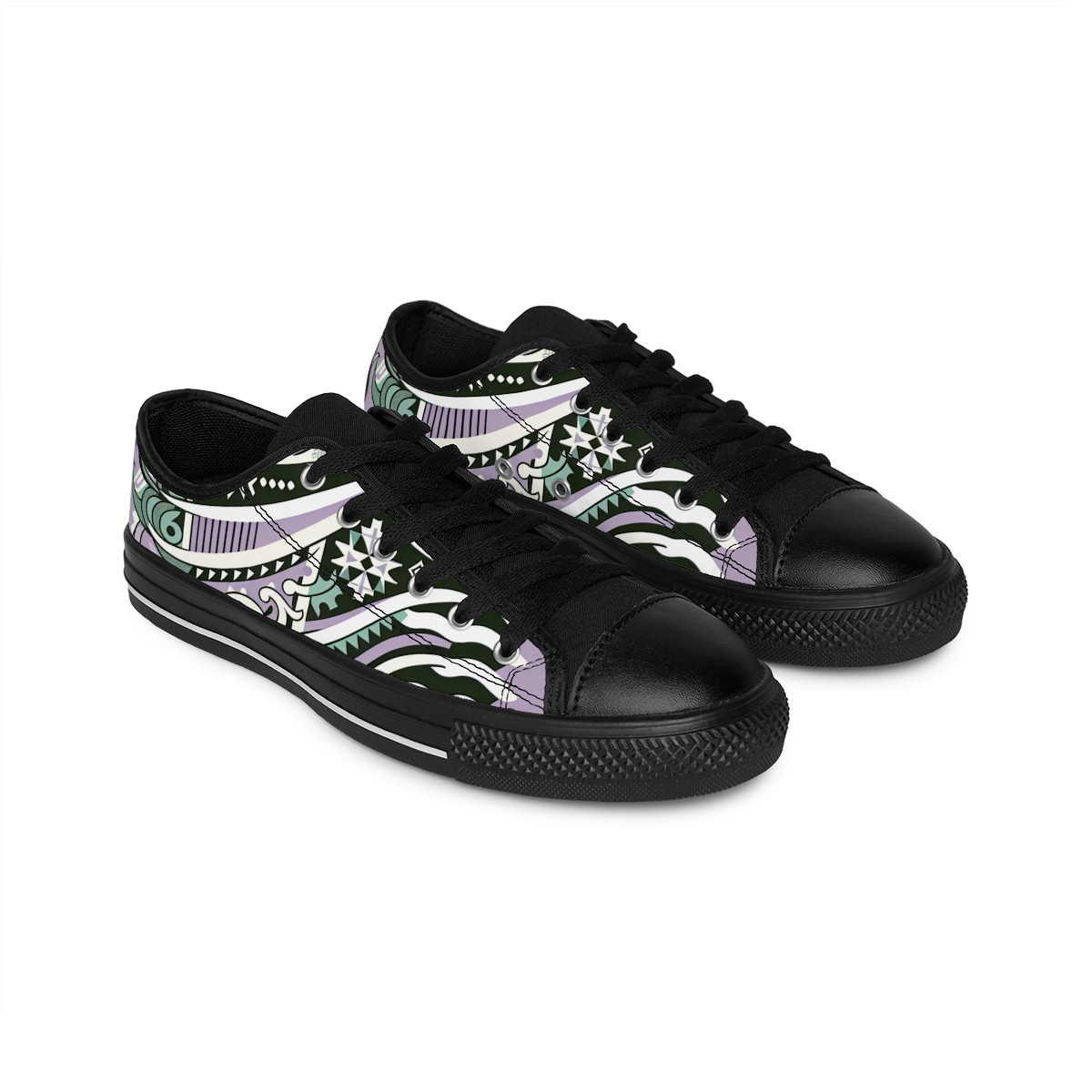 "Kente Kicks: Afrocentric FootPrints" - Women's Sneakers