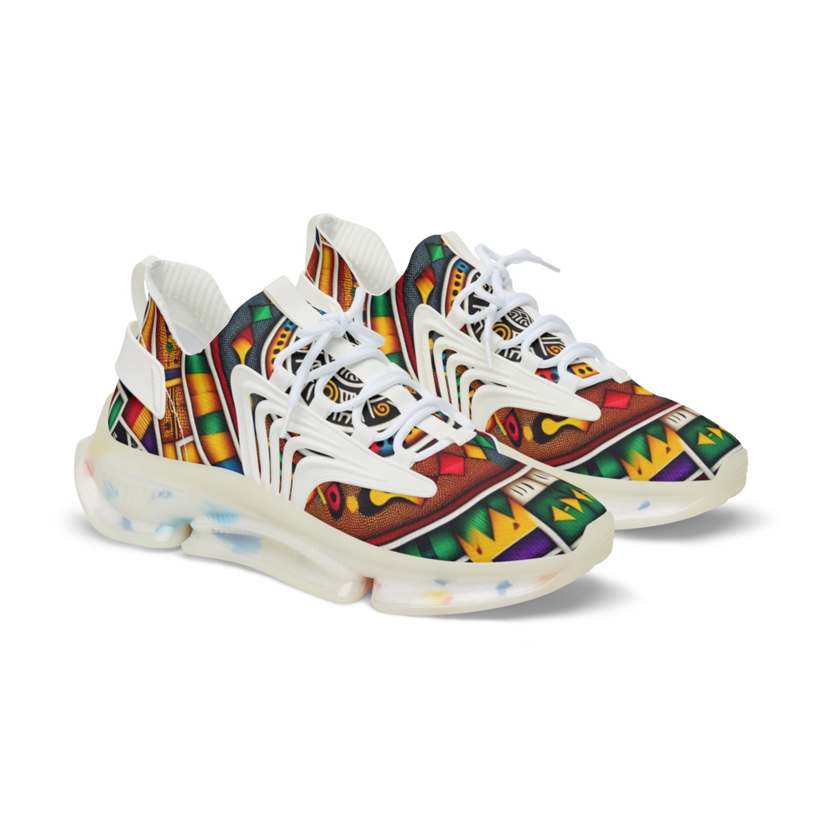 "AfroPulse Kente Kicks" - Men's Mesh Sneaker
