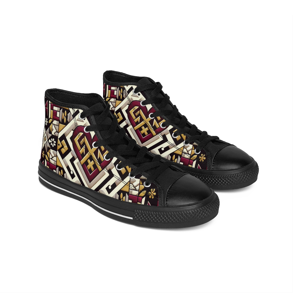 "AfroPulse Kente Kicks" - Women's Classic Sneakers