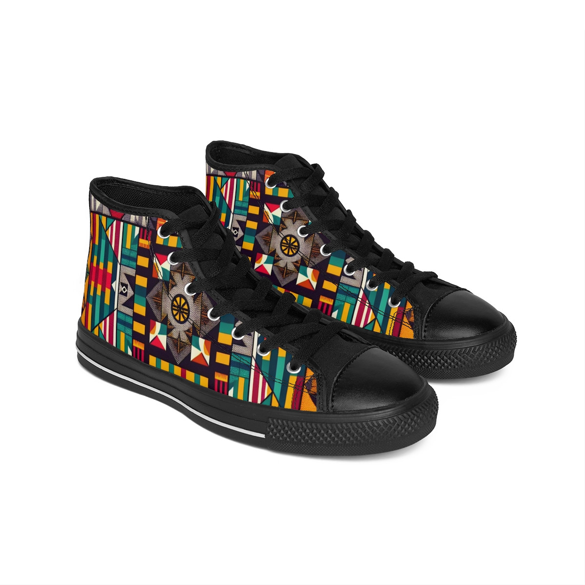 "AfroFusion Kente Kicks" - Women's Classic Sneakers