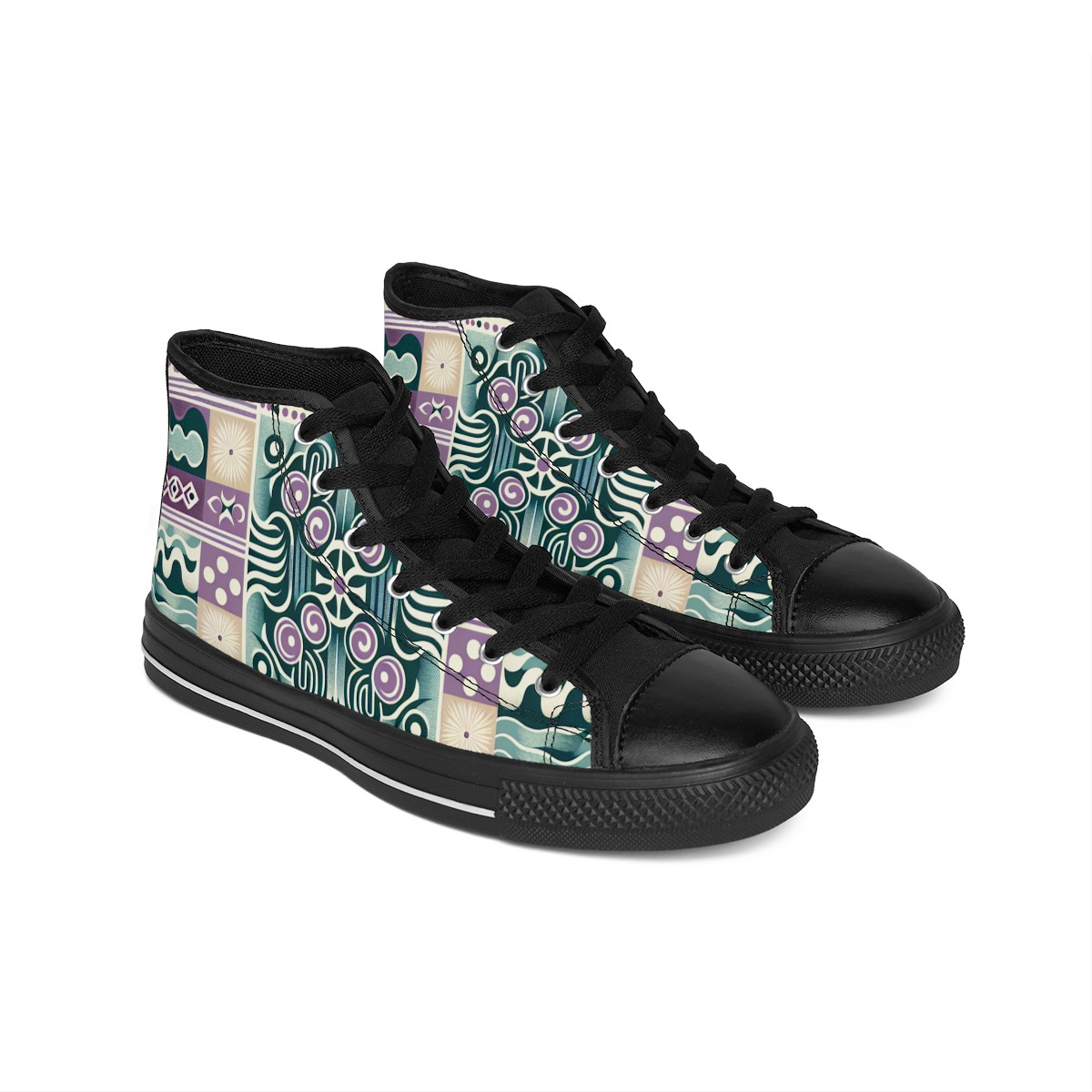 "AfroFusion Kente Kicks" - Women's Classic Sneakers