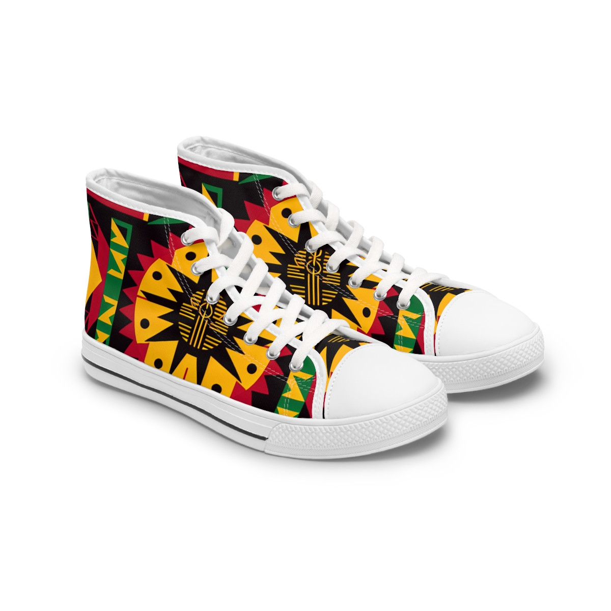 "Heritage Stride Kente Kicks" - Womn's High top Sneakers