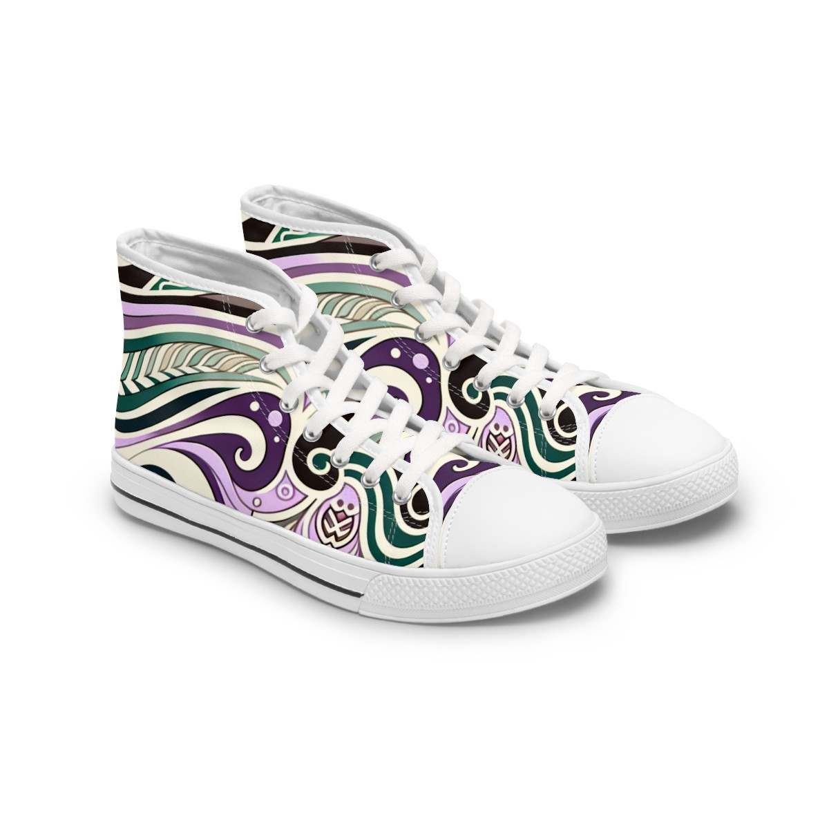 "Kente Kickz - AfroFusion Edition" - Womn's High top Sneakers