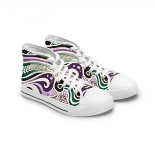 "Kente Kickz - AfroFusion Edition" - Womn's High top Sneakers