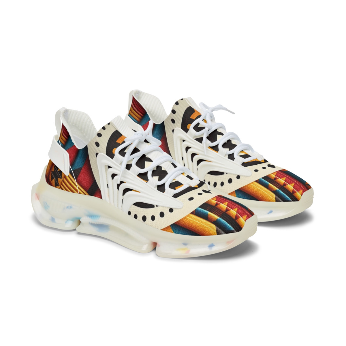 "Heritage Stride: AfroFusion Kente Sneakers" - Women's Mesh Sneaker