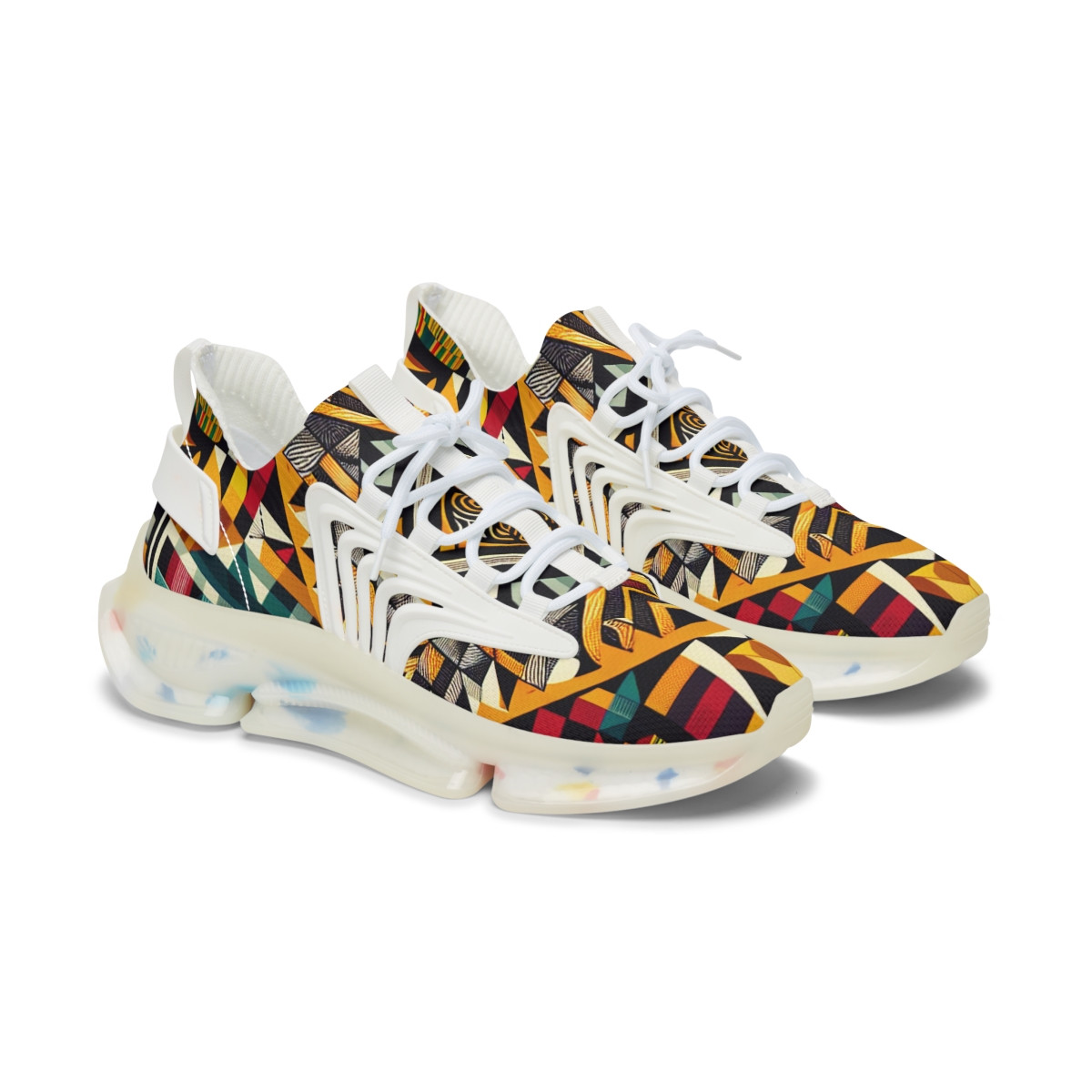 "AfroFusion Kente Kicks" - Women's Mesh Sneaker