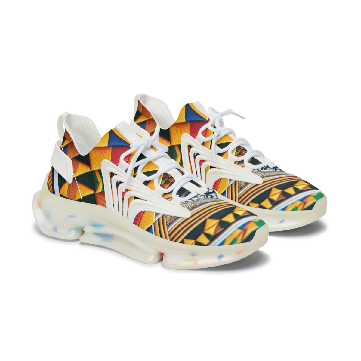 "AfroFusion Kente Kicks" - Women's Mesh Sneaker