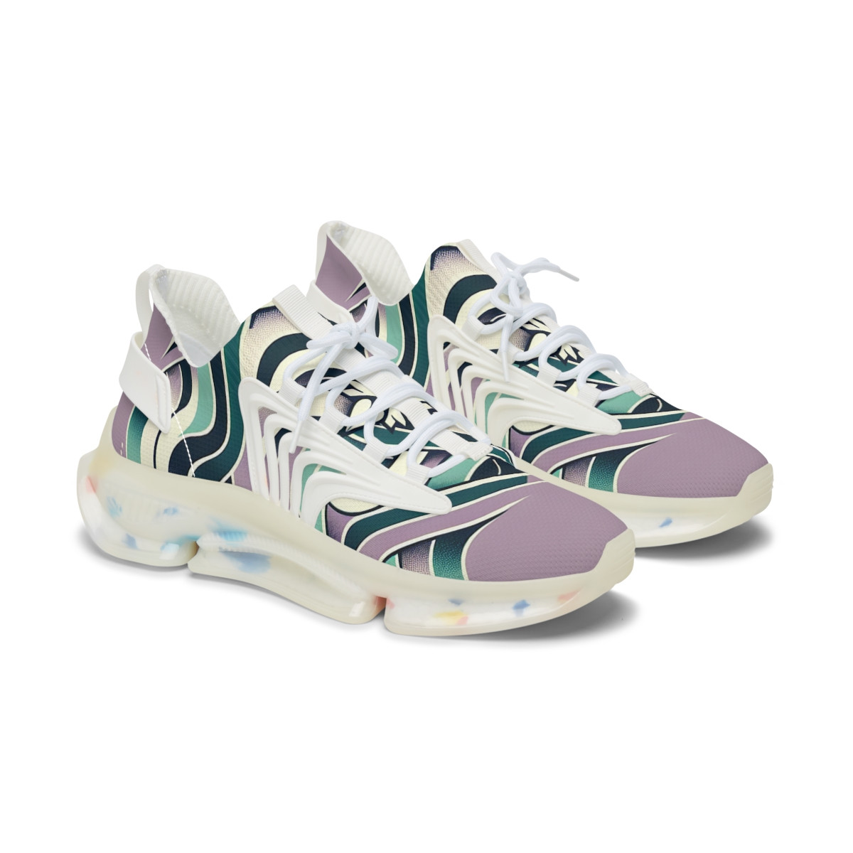 "AfroPride Steps: Kente Kaleidoscope Sneakers" - Women's Mesh Sneaker