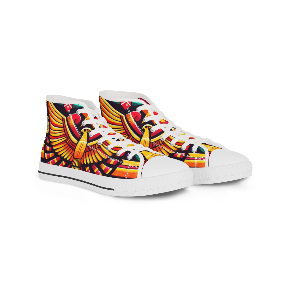 "AfroStride: Kente Kaleidoscope Sneakers" - Men's High top Sneakers