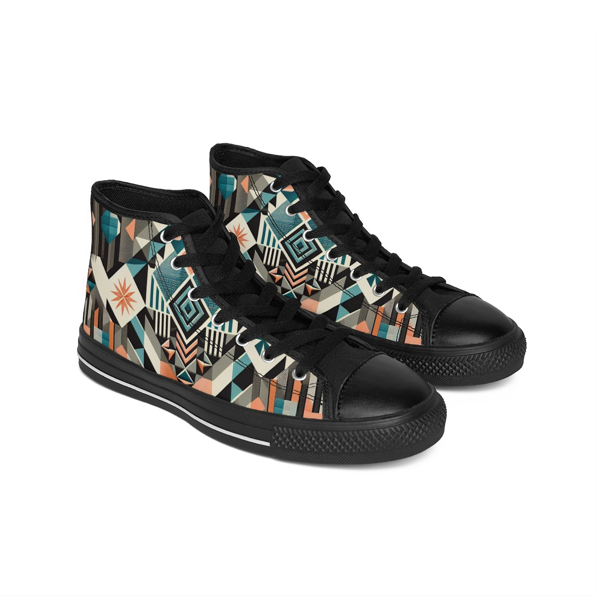 "HeritageStride: Kente Fusion Sneakers" - Women's Classic Sneakers