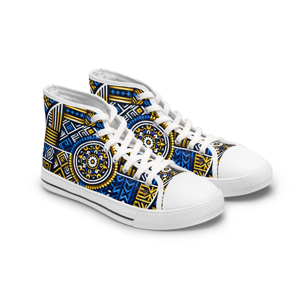 "AfroFusion Kente Kicks" - Womn's High top Sneakers
