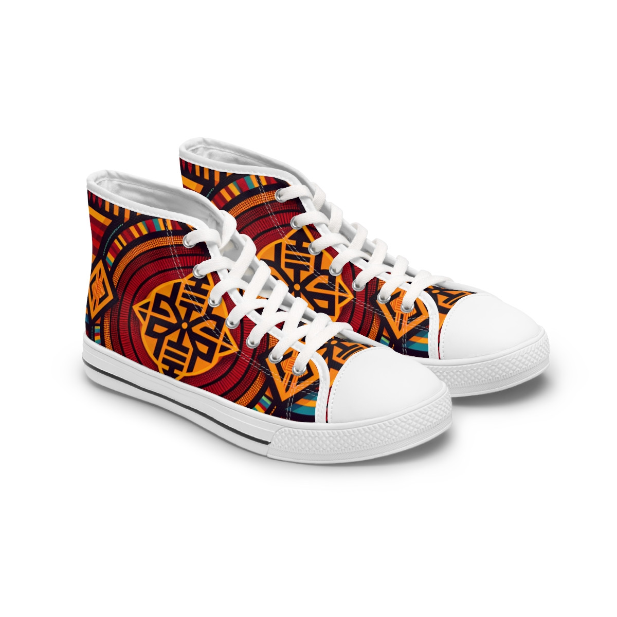 "Kente Kaleidoscope Kicks" - Womn's High top Sneakers