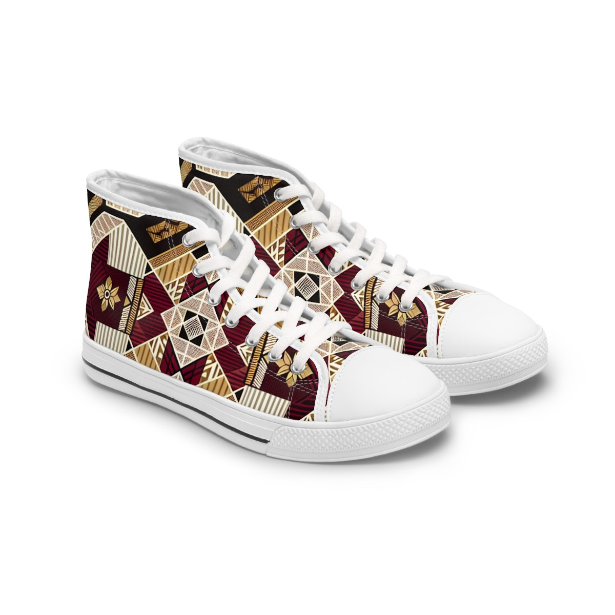 "AshantiStride Kente Kicks" - Womn's High top Sneakers