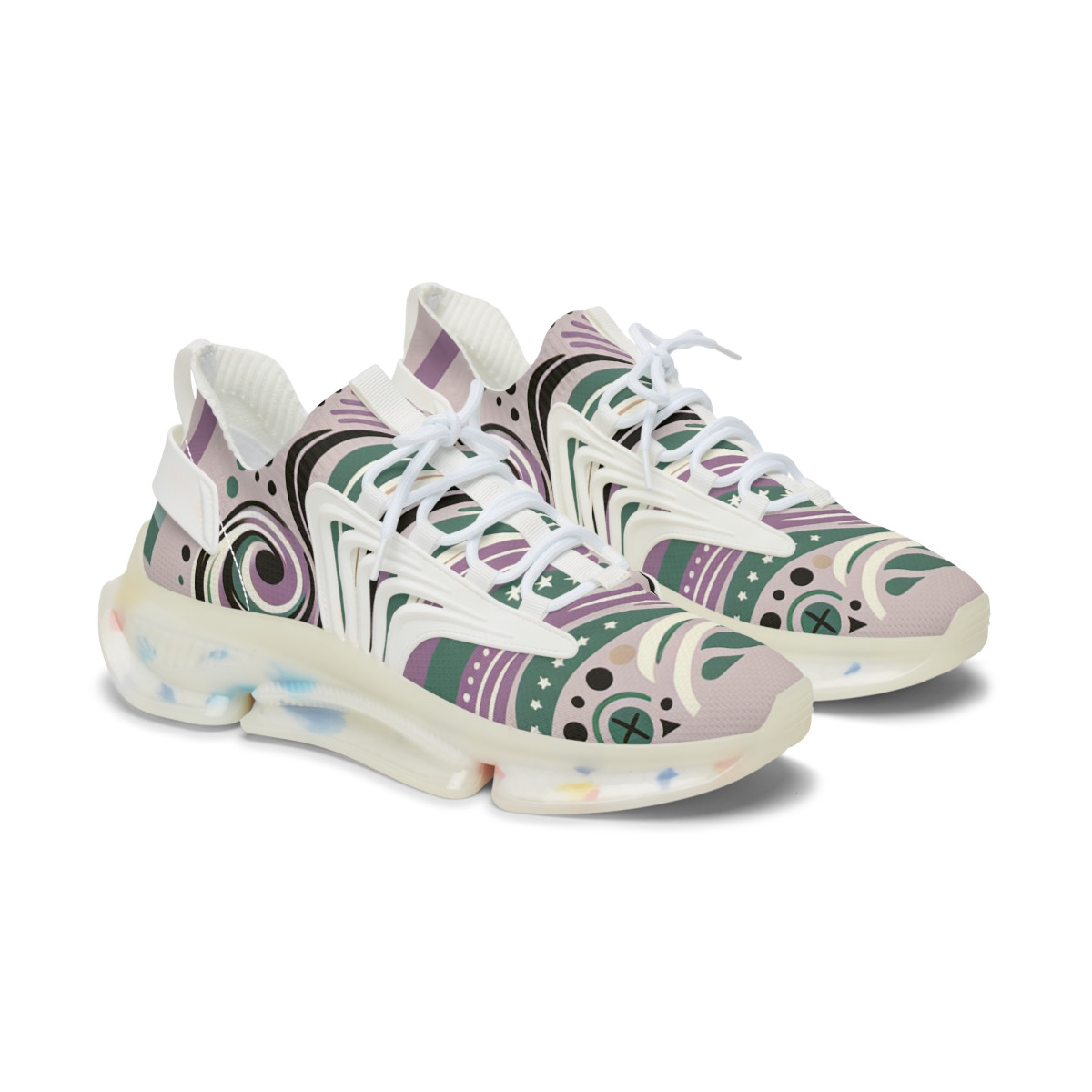 "Kente Kicks: Afrocentric Symphony" - Women's Mesh Sneaker