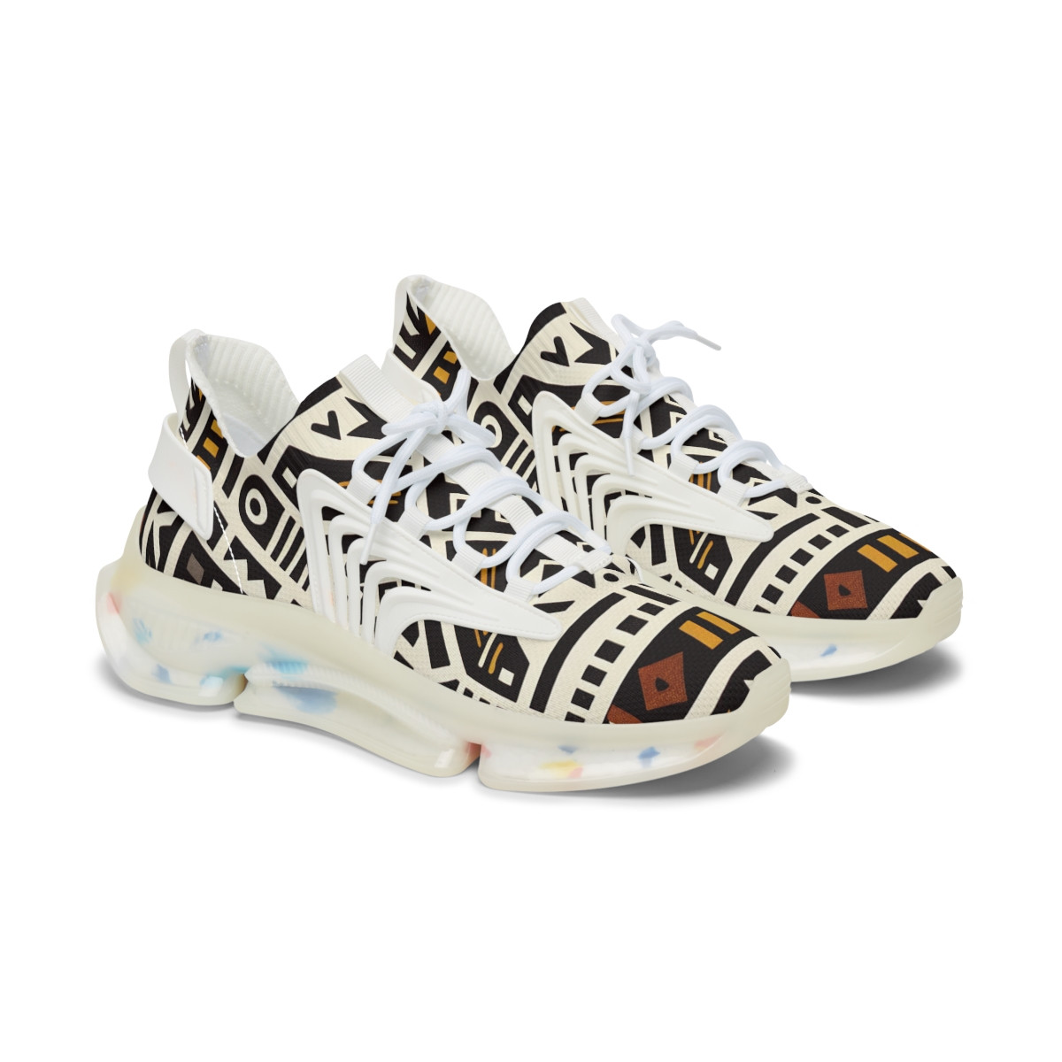 "Akwaaba Africana Kente-Kicks" - Women's Mesh Sneaker