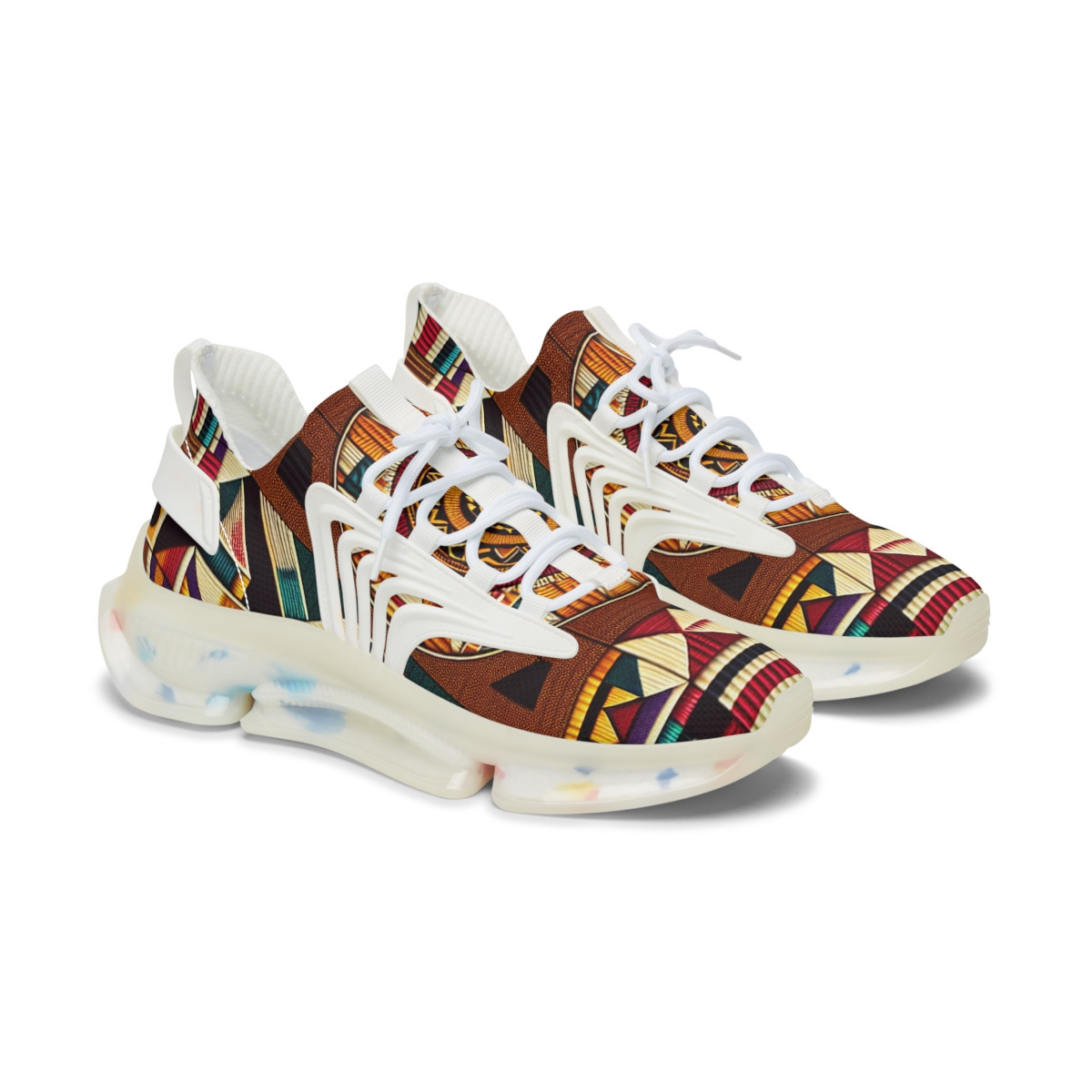 "AfroStride Kente Kicks" - Women's Mesh Sneaker