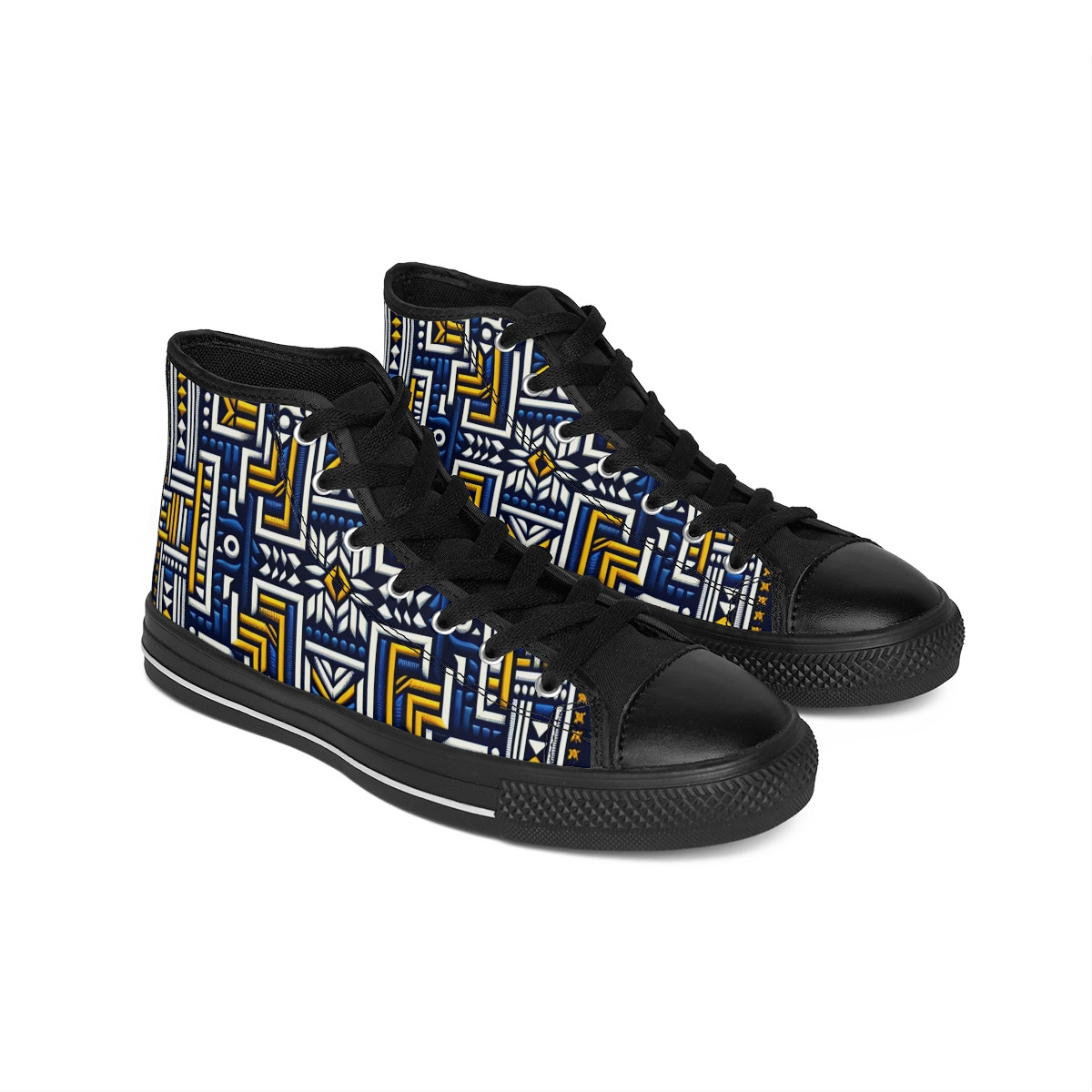 "Heritage Stride Kente Kicks" - Women's Classic Sneakers