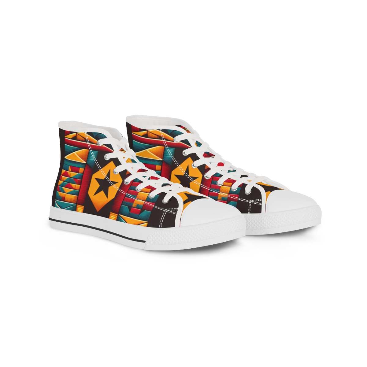 "AfroGait Kente Kicks" - Men's High top Sneakers