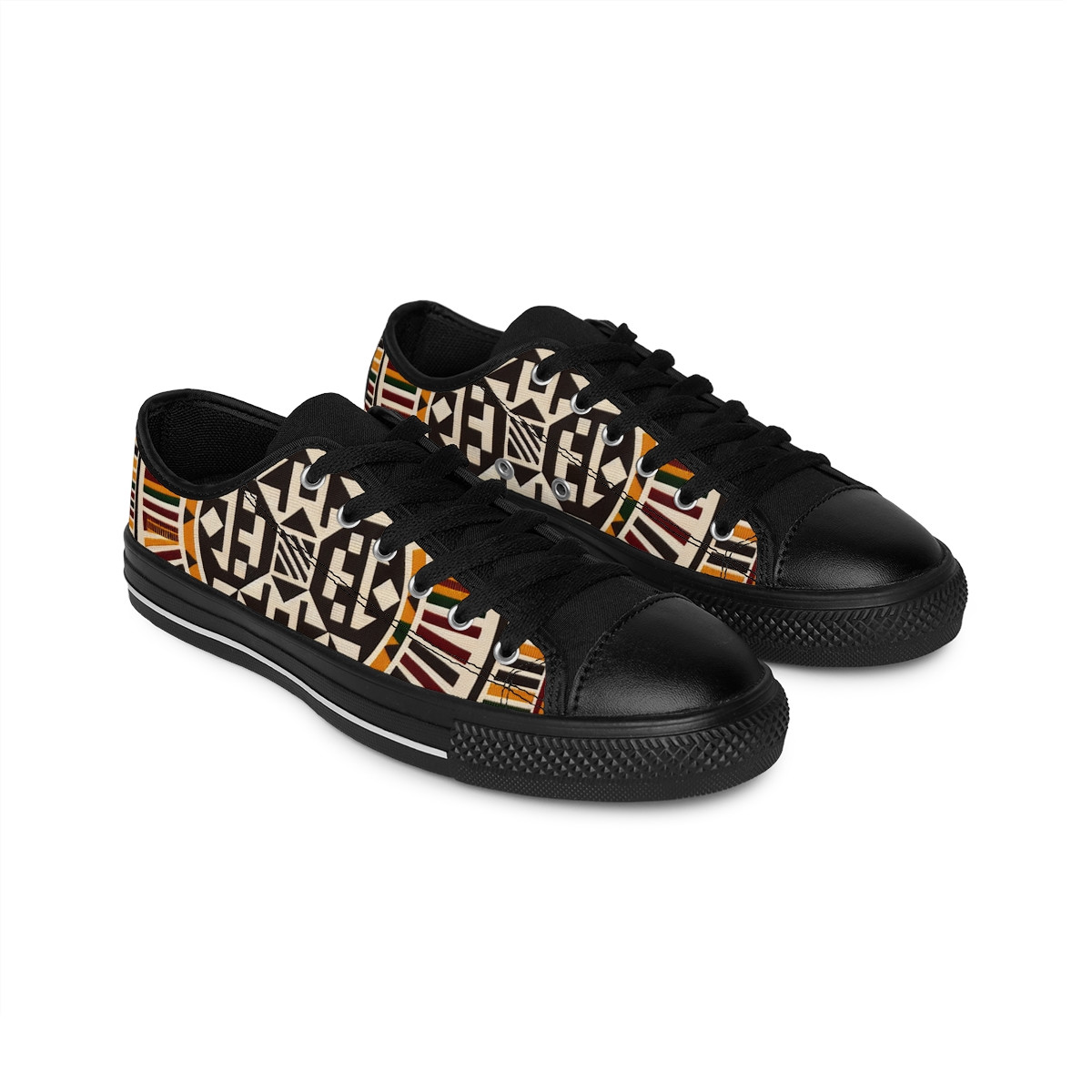 "Heritage Stride: Kente Fusion Sneakers" - Women's Sneakers