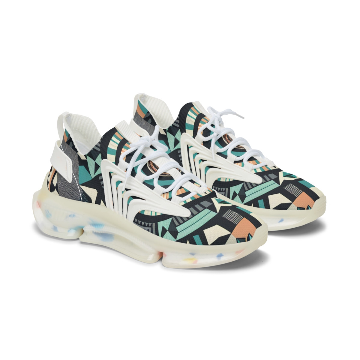"AfroStride Kente Kicks" - Women's Mesh Sneaker