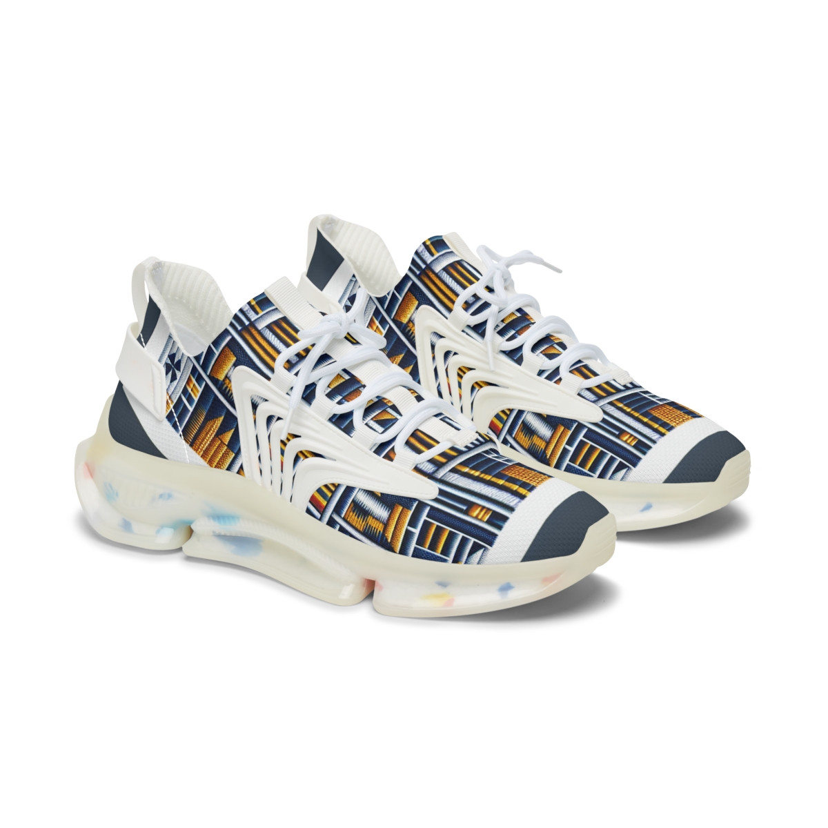 "AfroDazzle Kente Kicks" - Women's Mesh Sneaker