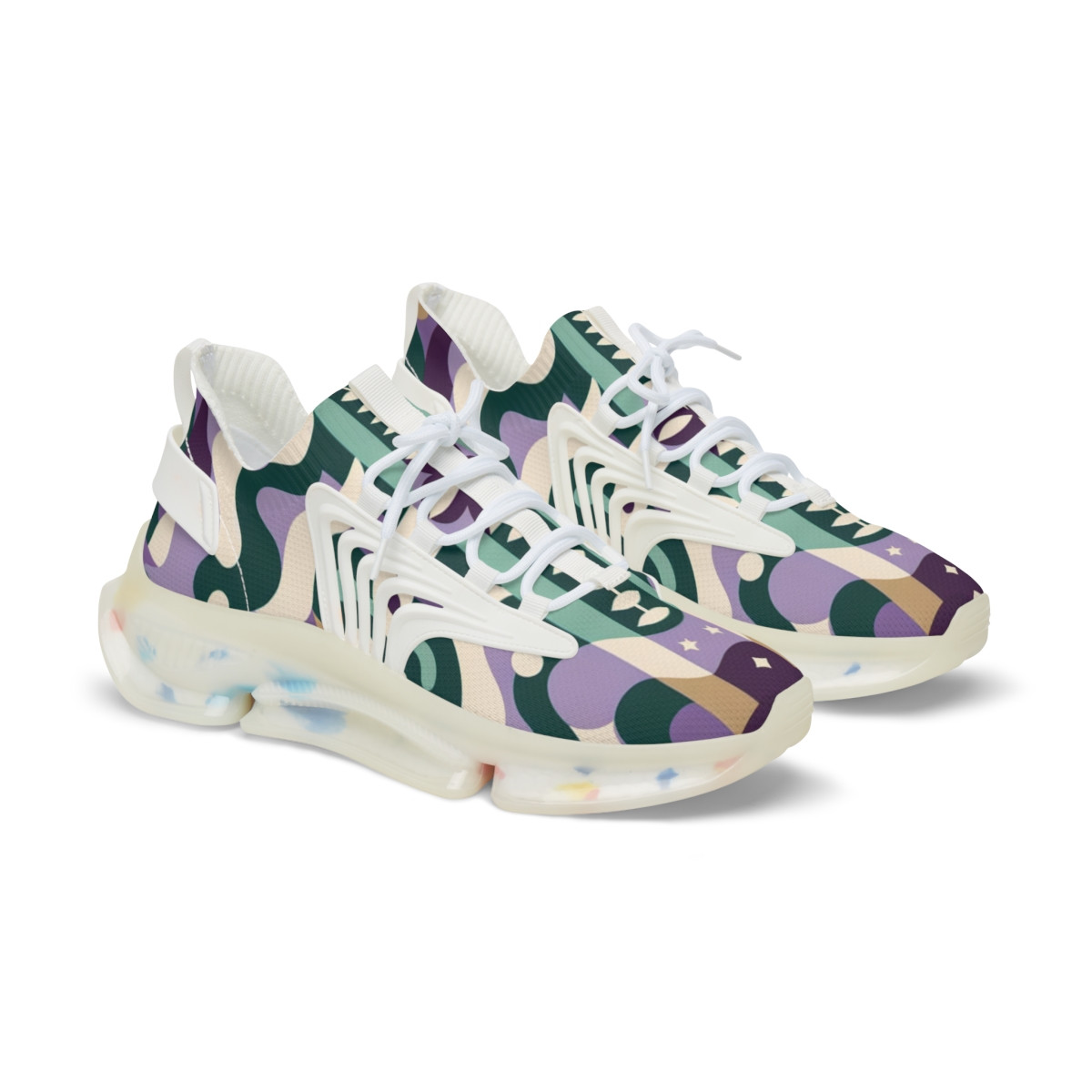 "Heritage Stride: Kente Kaleidoscope Sneakers" - Men's Mesh Sneaker