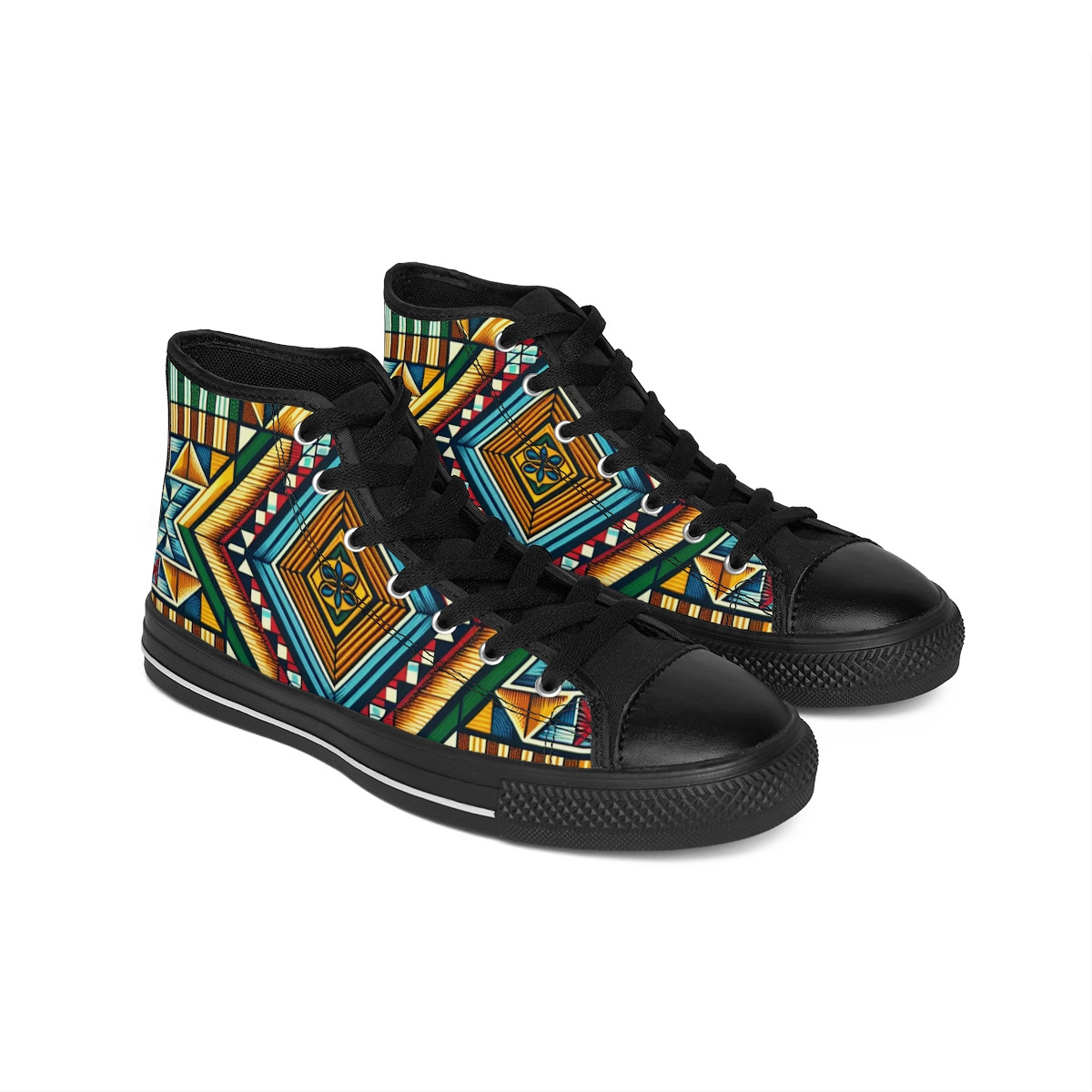 "KenteKicks: The Afro-Dynamic Sneaker" - Women's Classic Sneakers