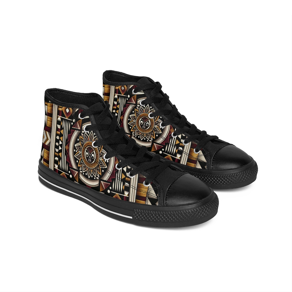 "AfroStride Kente Kicks" - Women's Classic Sneakers