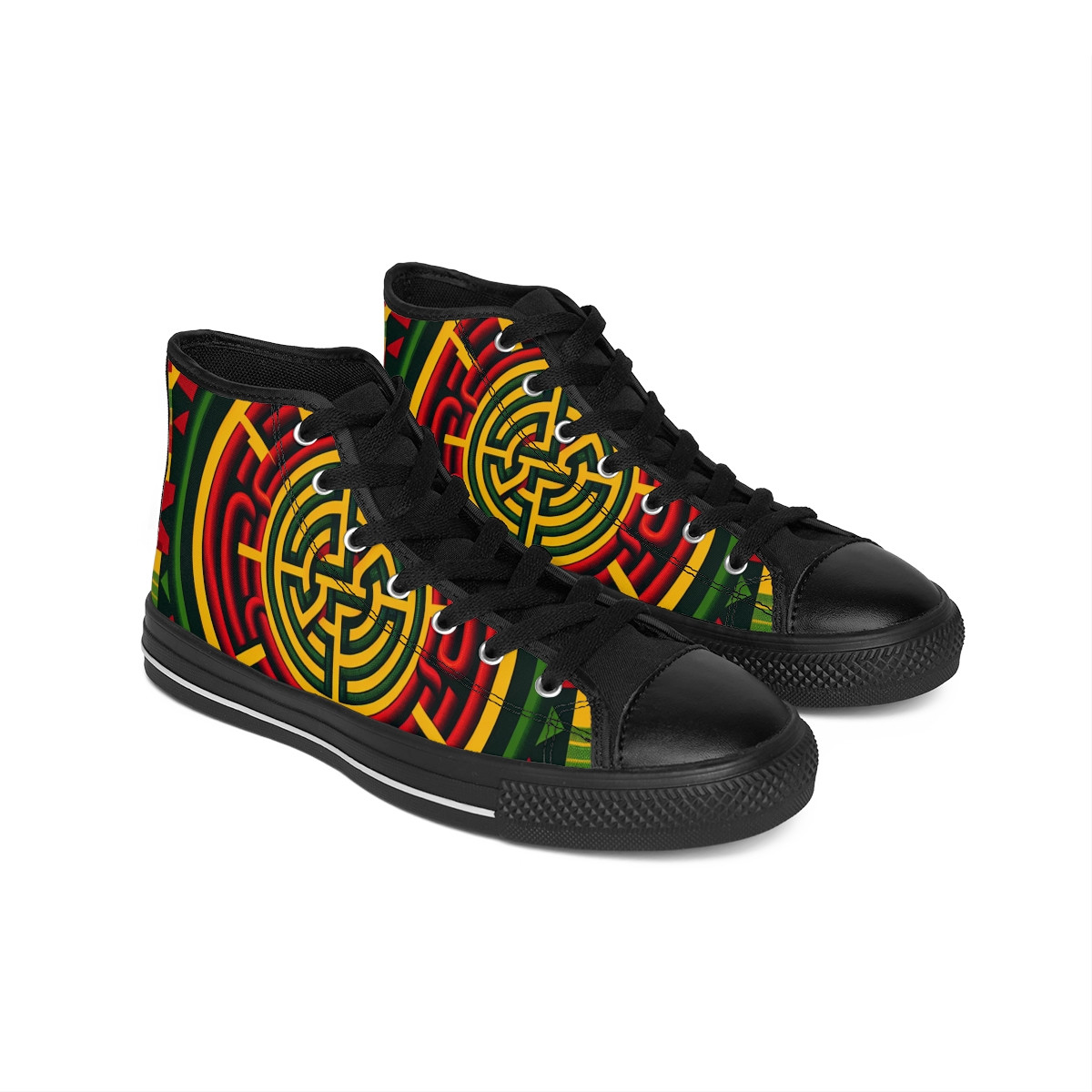 "AfroStride Kente Kicks" - Women's Classic Sneakers
