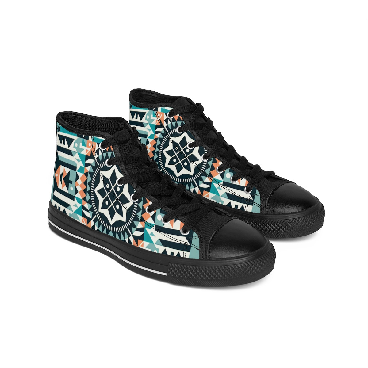 "AfroStride Kaleidoscope Kicks" - Women's Classic Sneakers