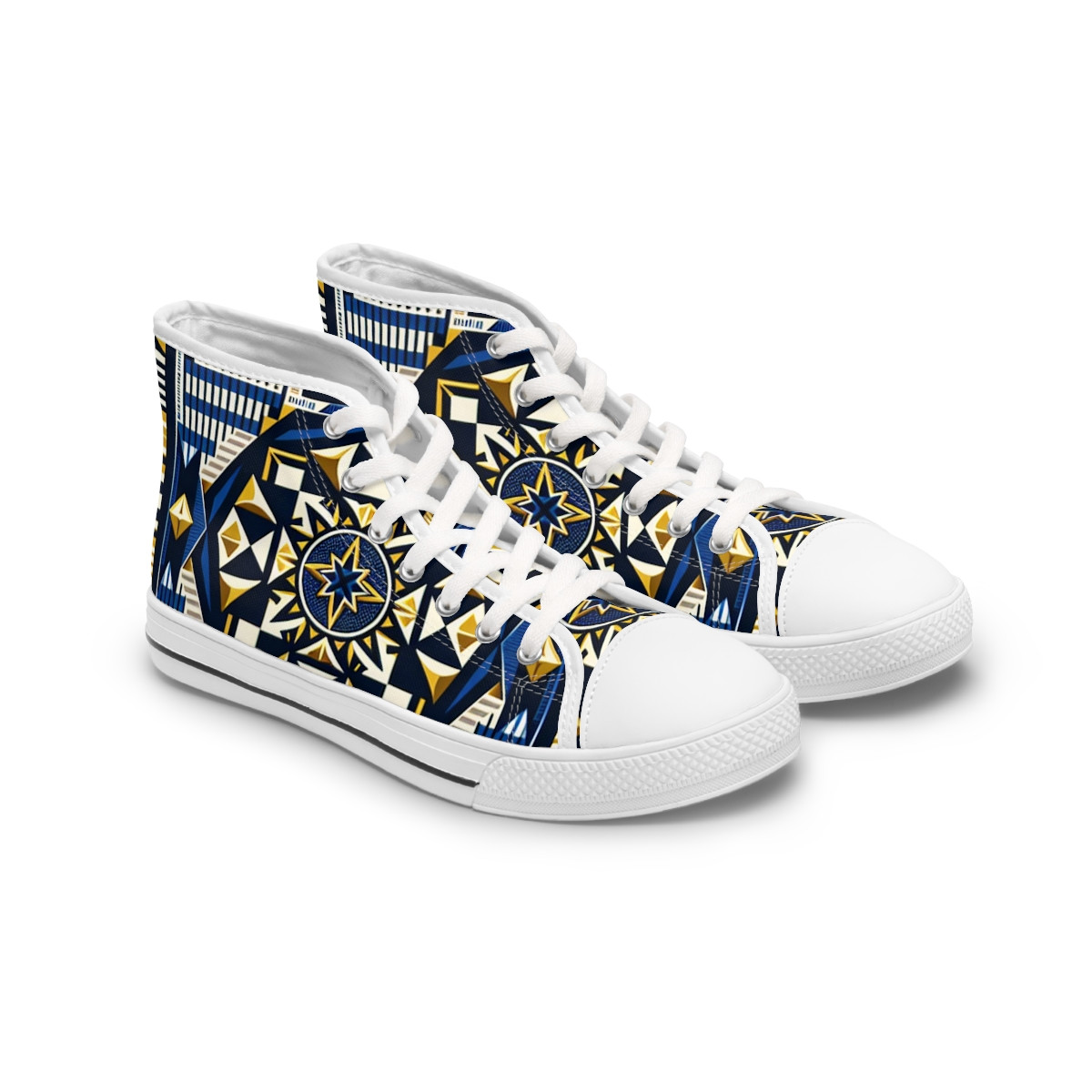 "AfroStride Kente Kicks" - Womn's High top Sneakers