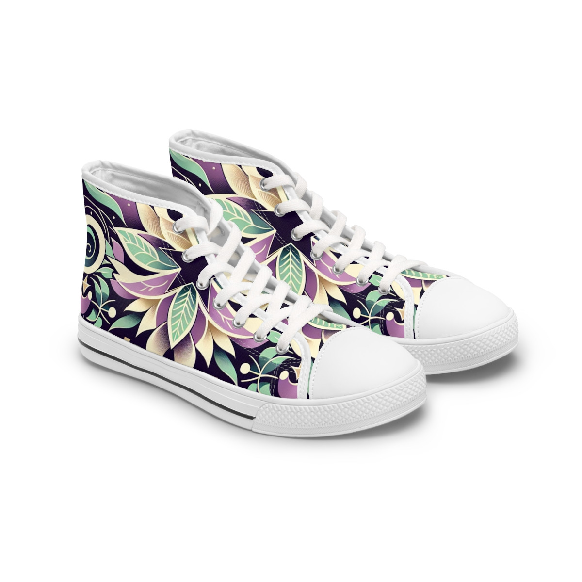 "AfroStride Elegance" Kente Sneakers - Womn's High top Sneakers